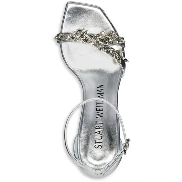 Stuart Weitzman Women's Nudist Vow Crystal Heel Sandals Size - Picture 4 of 11